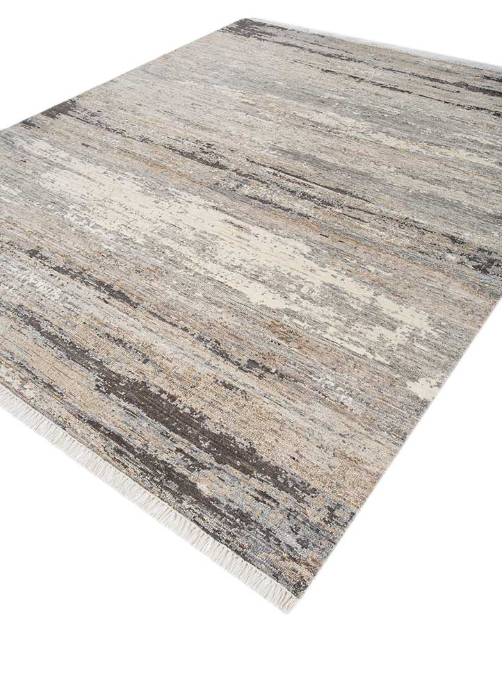 entropy ivory wool hand knotted Rug - FloorShot