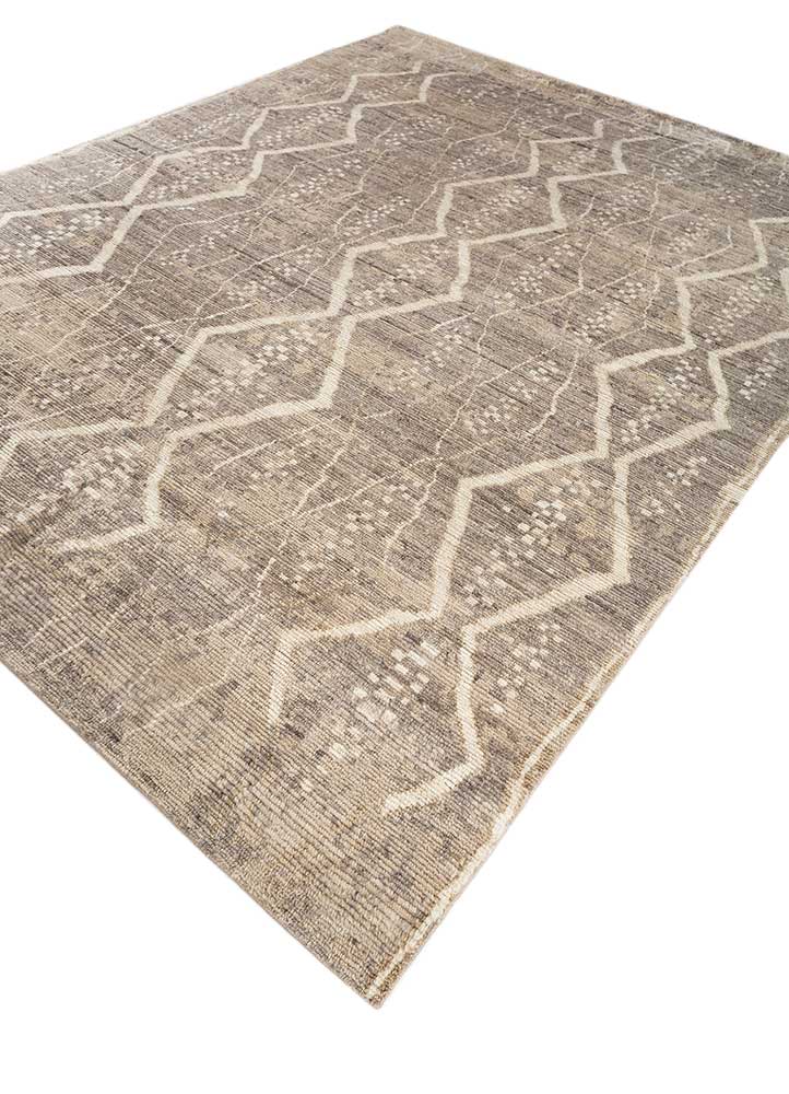 manifest beige and brown wool hand knotted Rug - FloorShot