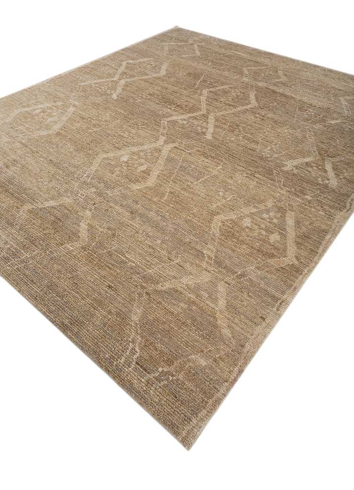 manifest beige and brown wool hand knotted Rug - FloorShot