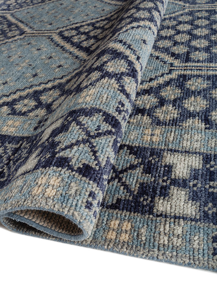 erbe blue wool hand knotted Rug - FloorShot