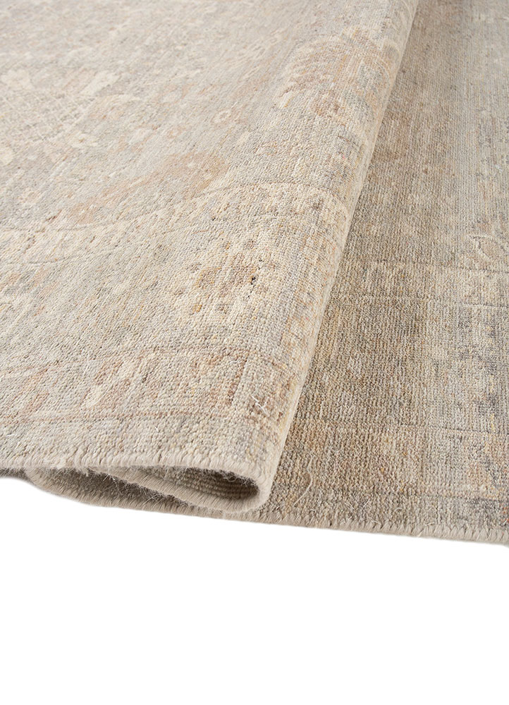 viscaya ivory wool hand knotted Rug - FloorShot