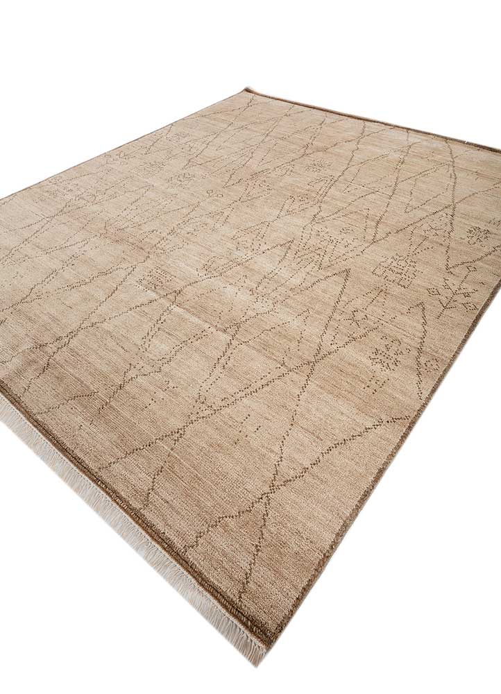 manifest beige and brown wool hand knotted Rug - FloorShot