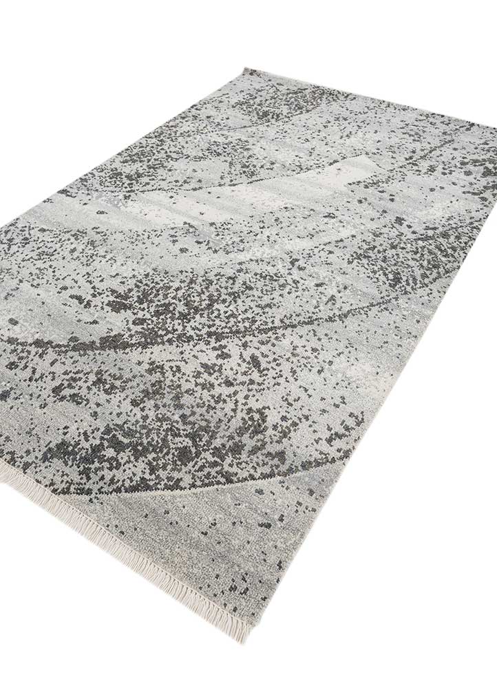 uvenuti grey and black wool hand knotted Rug - FloorShot