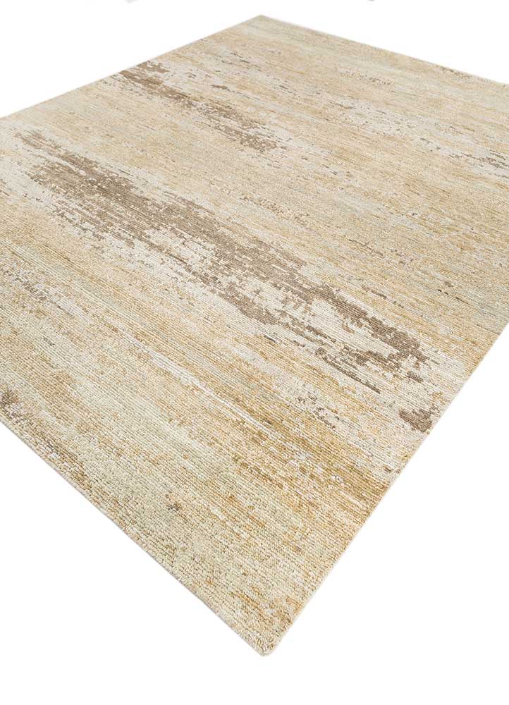 entropy gold wool hand knotted Rug - FloorShot