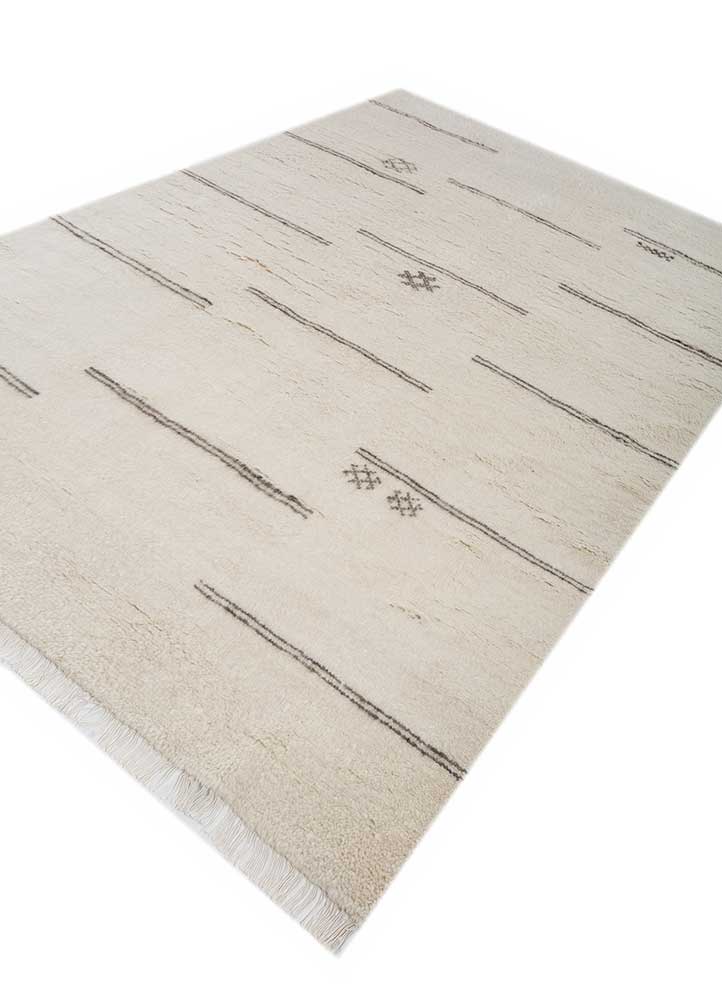 zuri ivory wool hand knotted Rug - FloorShot