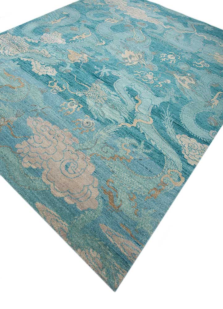 erbe blue wool hand knotted Rug - FloorShot