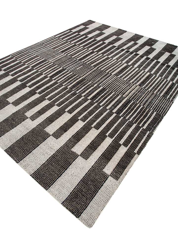 manifest grey and black wool hand knotted Rug - FloorShot