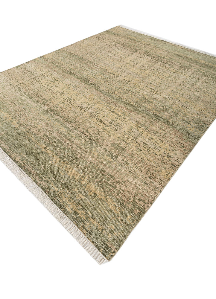 uvenuti green wool hand knotted Rug - FloorShot