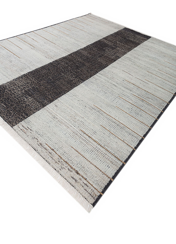 manifest grey and black afghan wool hand knotted Rug - FloorShot
