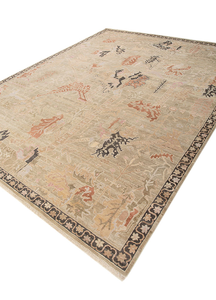 erbe ivory wool hand knotted Rug - FloorShot