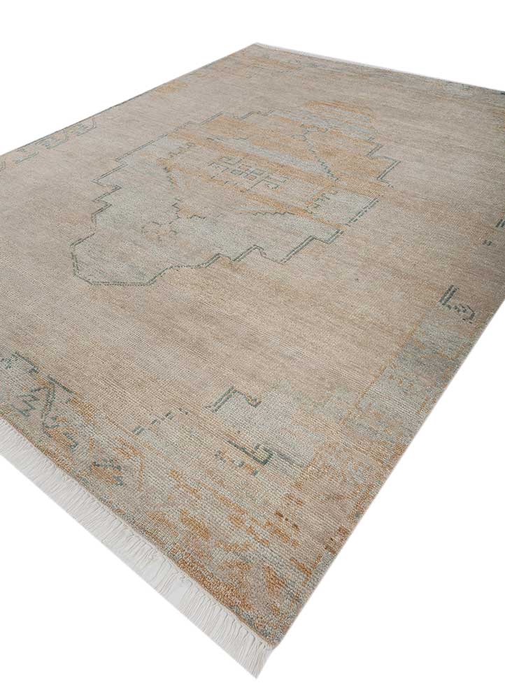 thyme gold wool hand knotted Rug - FloorShot