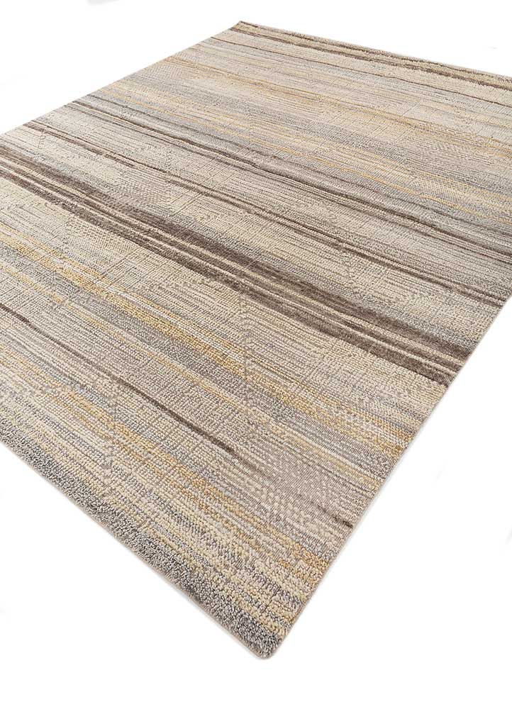erbe beige and brown wool hand knotted Rug - FloorShot