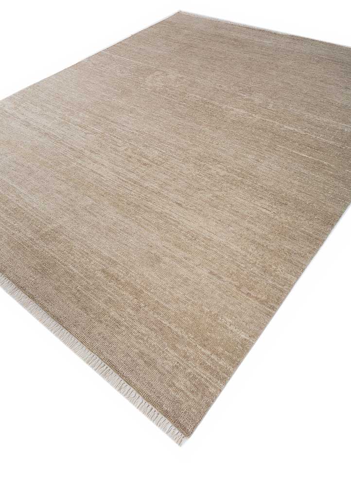 viscaya beige and brown wool hand knotted Rug - FloorShot