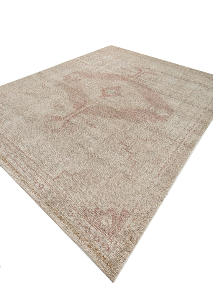 viscaya ivory wool hand knotted Rug - FloorShot