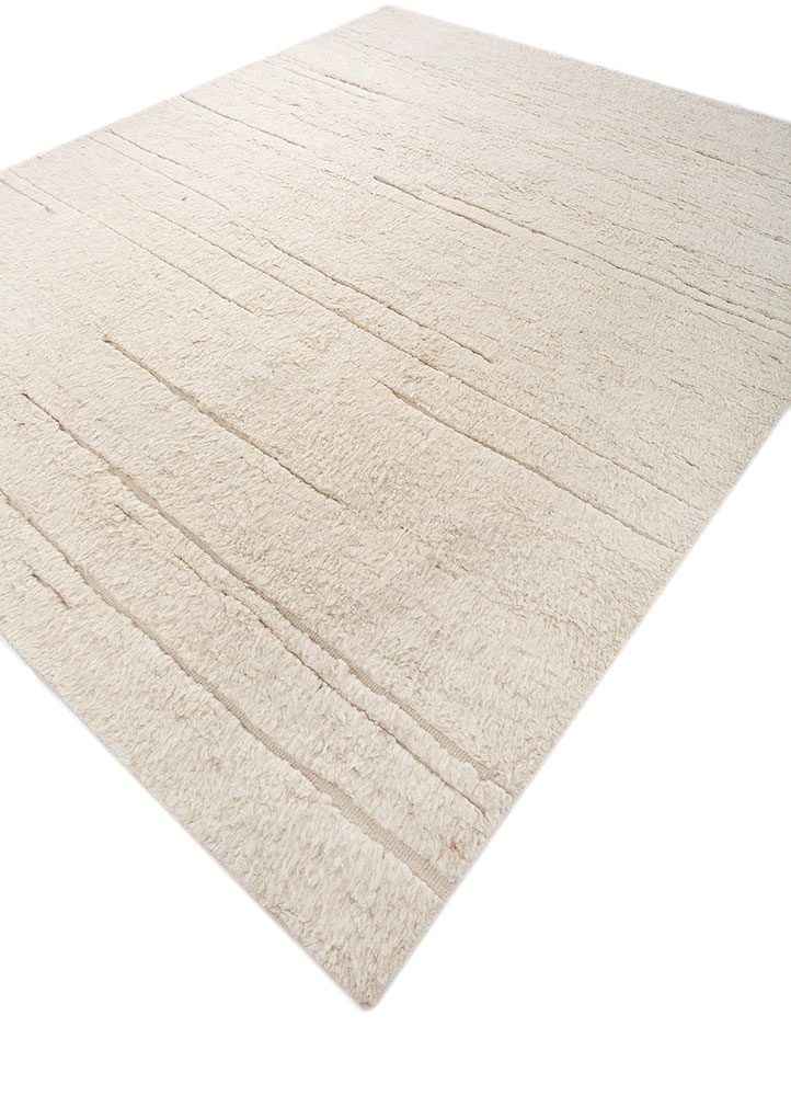 zuri ivory wool hand knotted Rug - FloorShot
