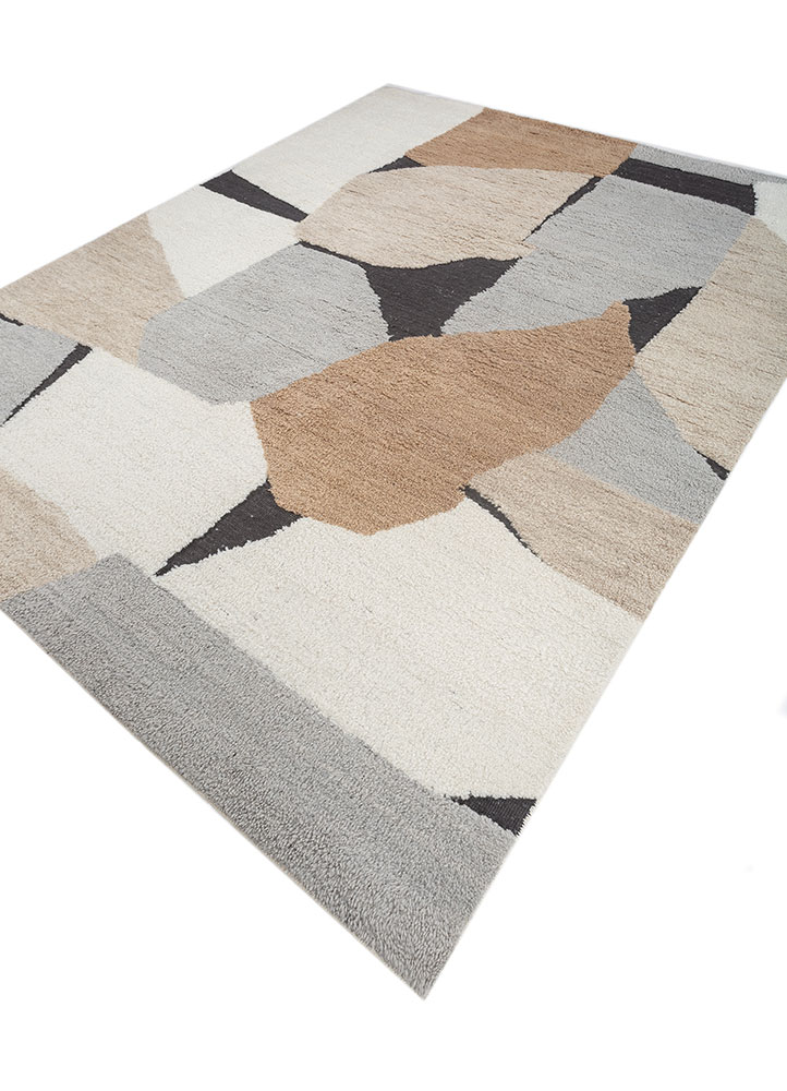 zuri blue wool hand knotted Rug - FloorShot