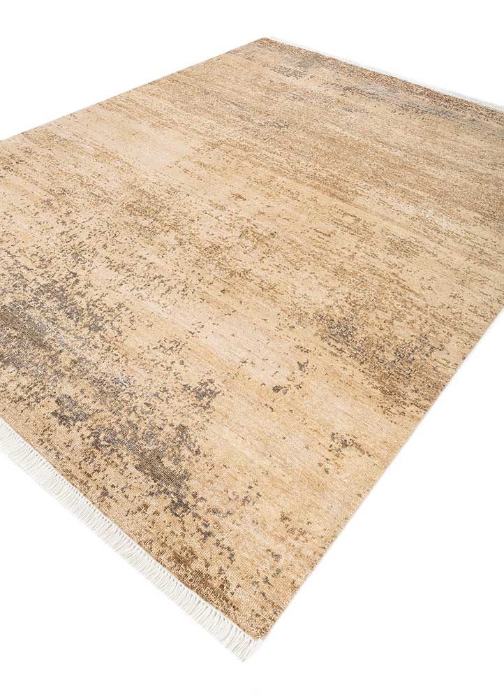 entropy beige and brown wool hand knotted Rug - FloorShot