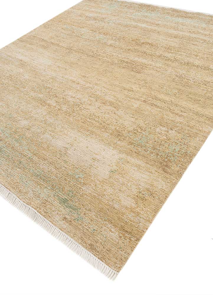 entropy gold wool hand knotted Rug - FloorShot