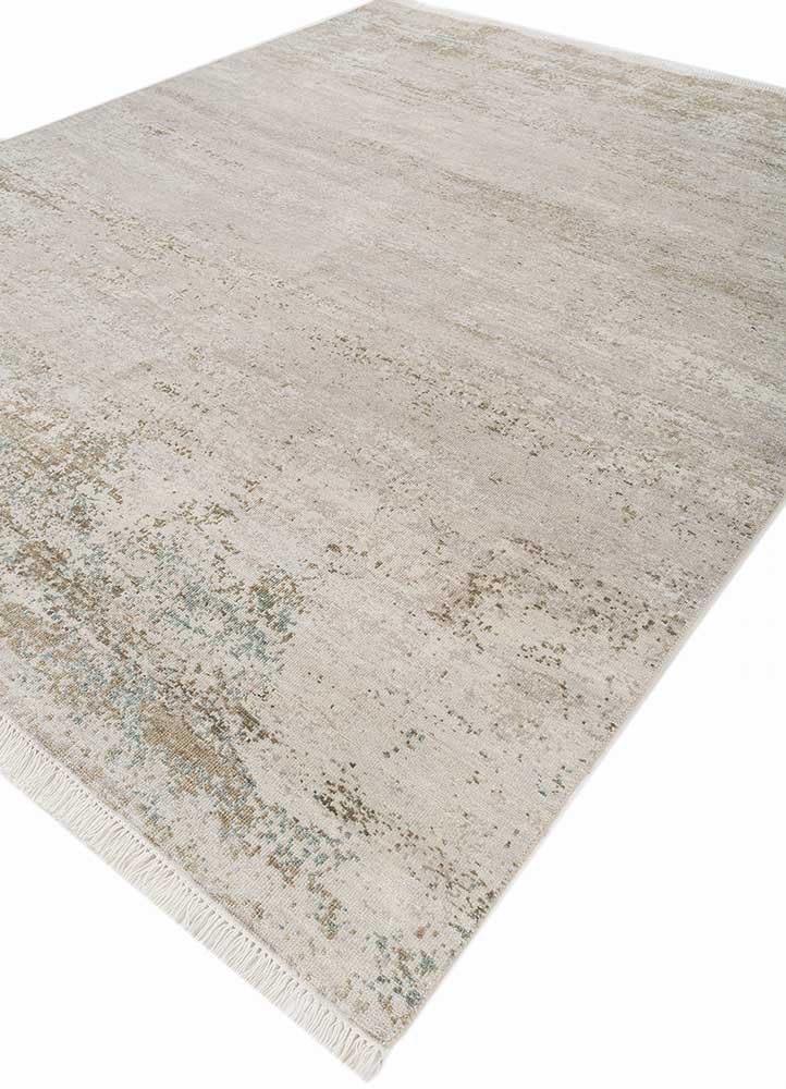 entropy ivory wool hand knotted Rug - FloorShot