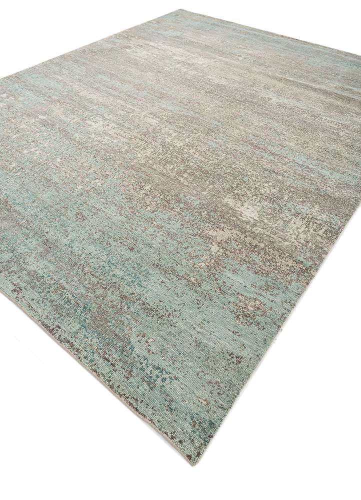 entropy grey and black wool hand knotted Rug - FloorShot