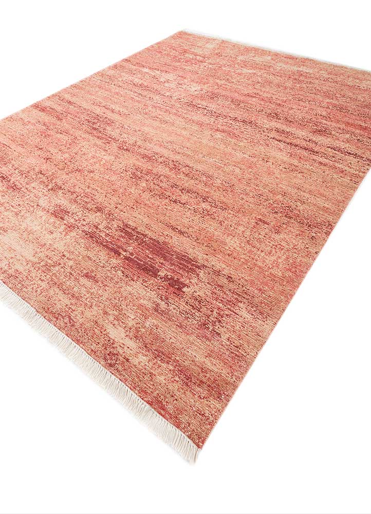aprezo red and orange wool hand knotted Rug - FloorShot