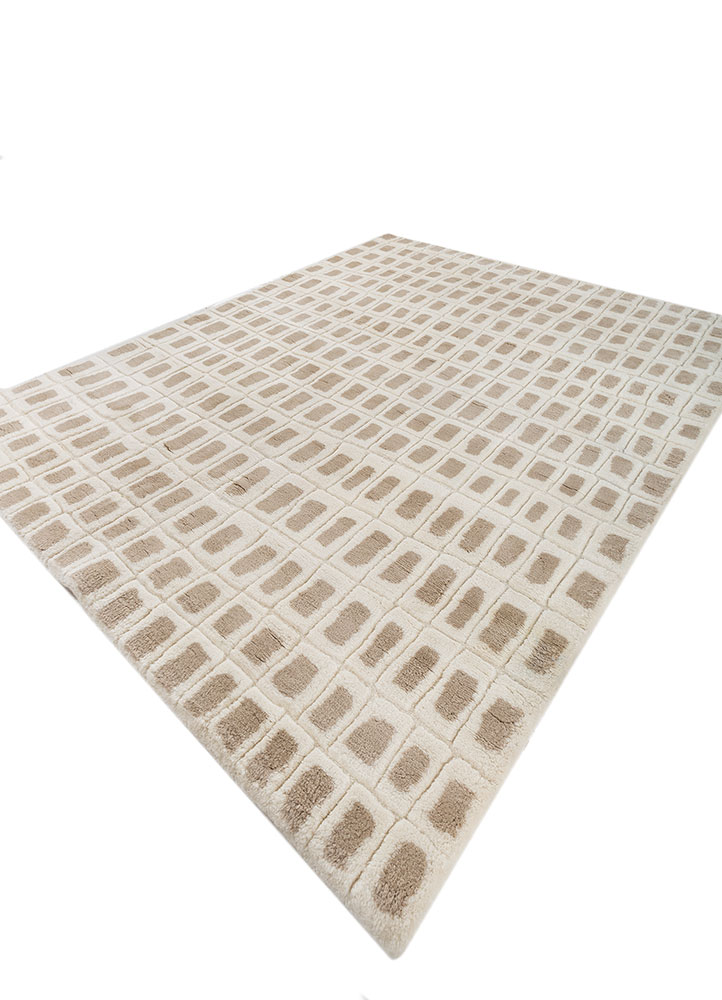 entropy ivory wool hand knotted Rug - FloorShot