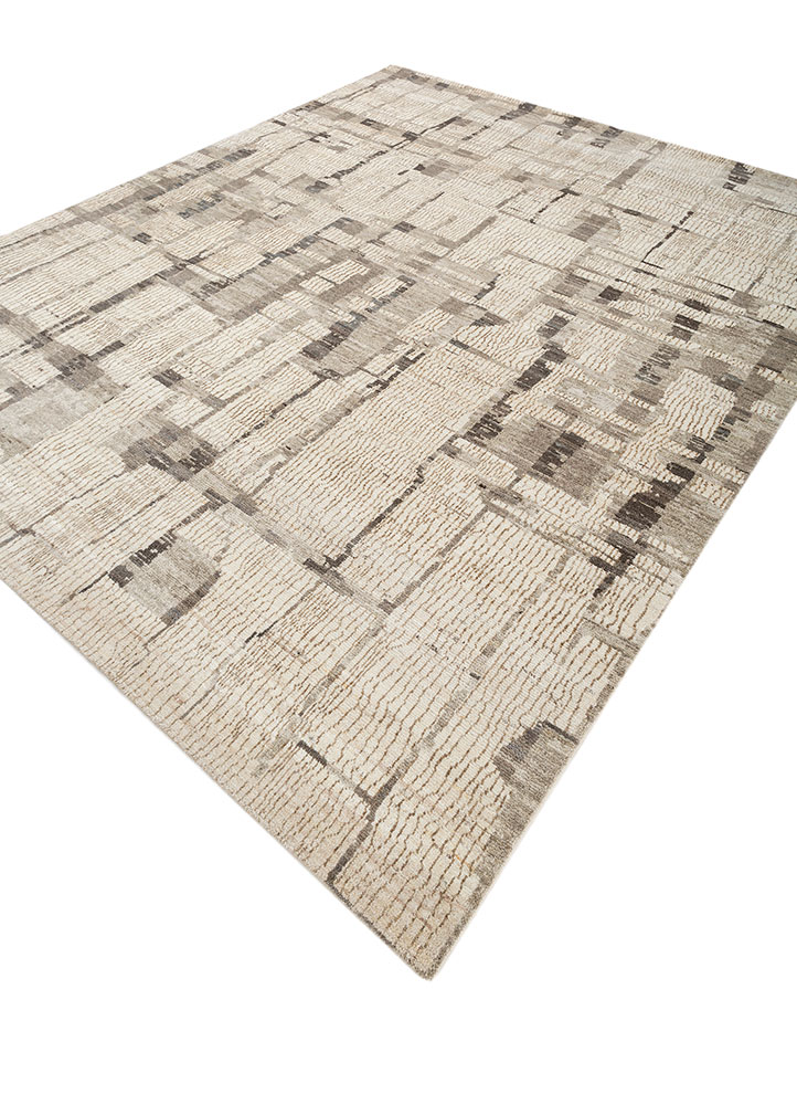 manifest ivory afghan wool hand knotted Rug - FloorShot