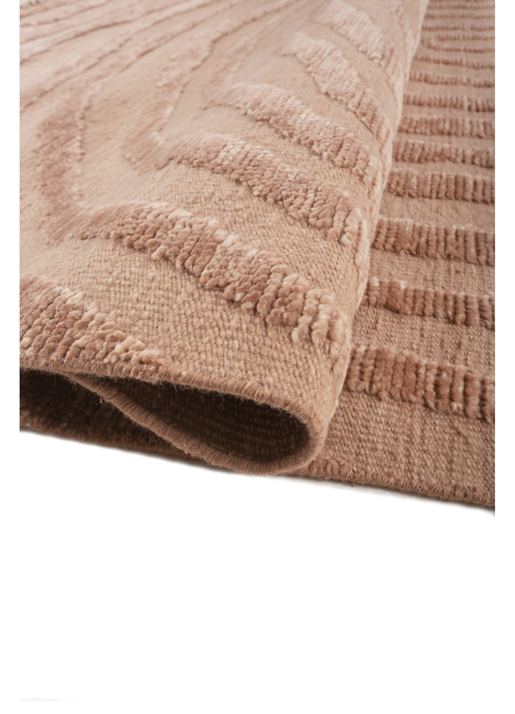 zuri red and orange wool hand knotted Rug - FloorShot