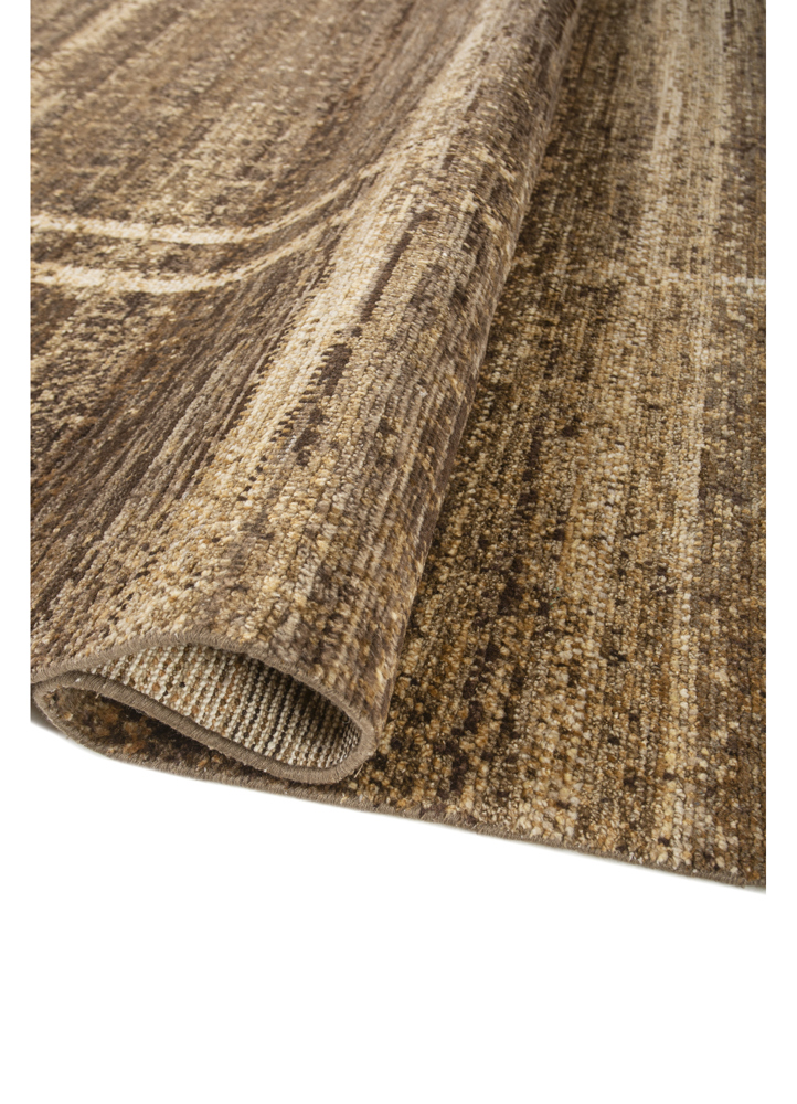 manifest beige and brown wool hand knotted Rug - FloorShot