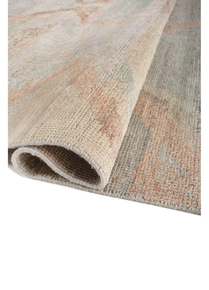 blythe beige and brown wool hand knotted Rug - FloorShot