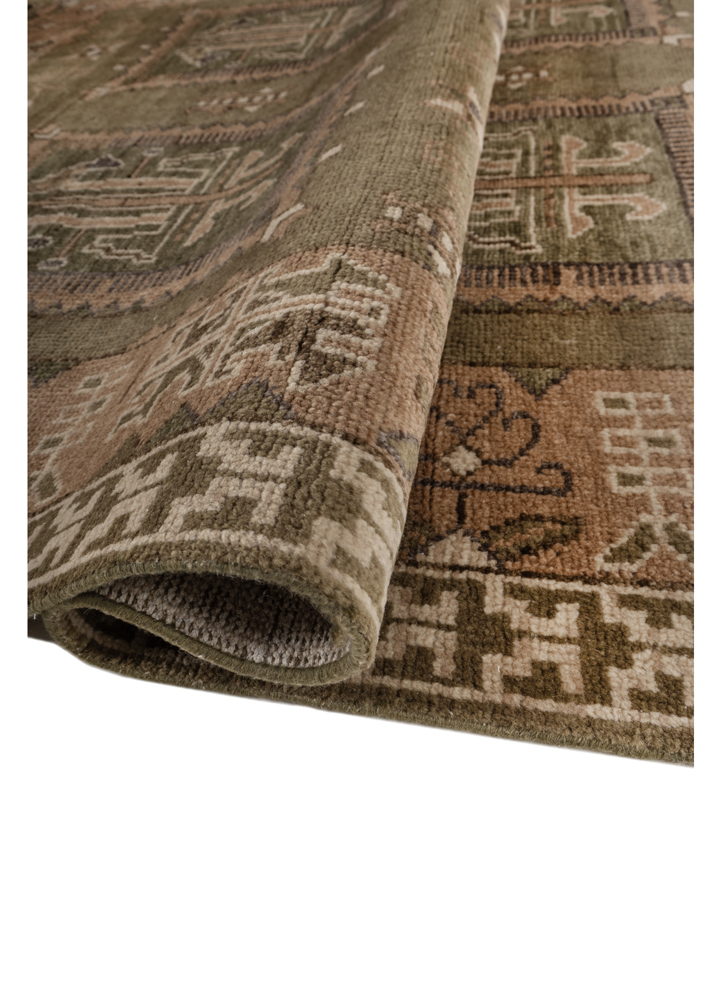 thyme green wool hand knotted Rug - FloorShot