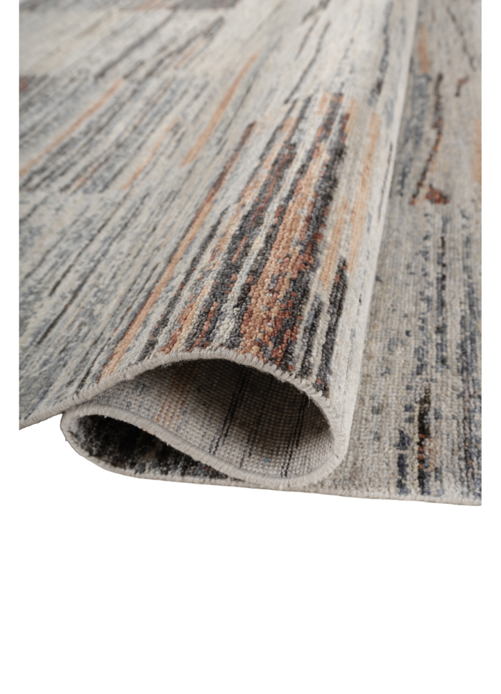 aprezo beige and brown wool hand knotted Rug - FloorShot