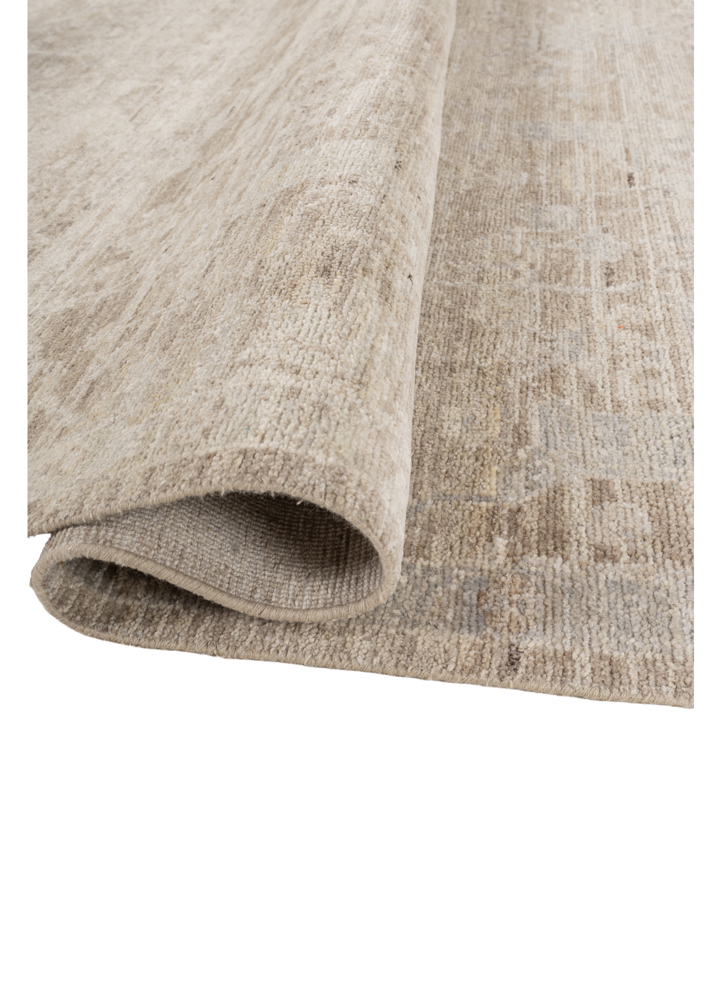 someplace in time beige and brown wool hand knotted Rug - FloorShot