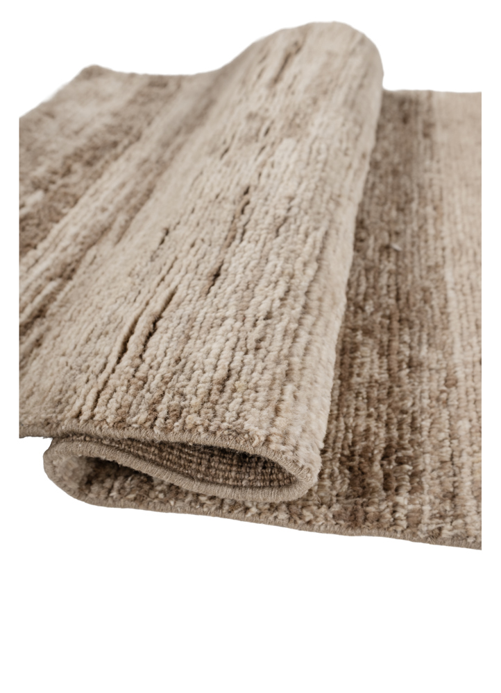 aprezo beige and brown wool hand knotted Rug - FloorShot