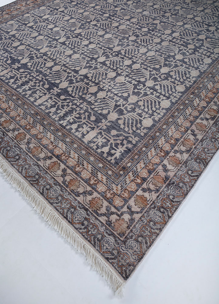 viscaya blue wool hand knotted Rug - FloorShot