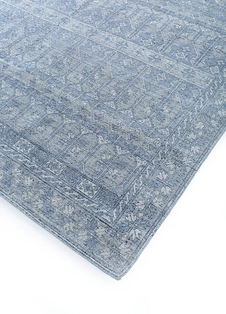 erbe blue wool hand knotted Rug - FloorShot