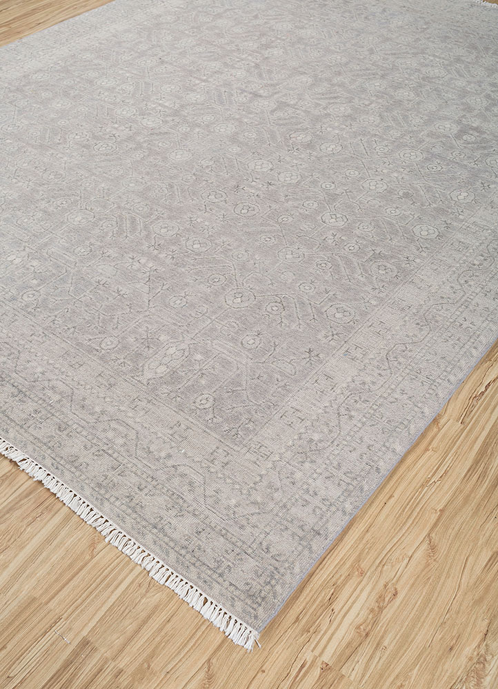 erbe grey and black wool hand knotted Rug - FloorShot