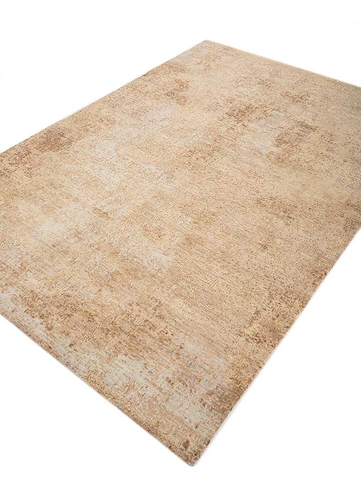uvenuti beige and brown wool hand knotted Rug - FloorShot