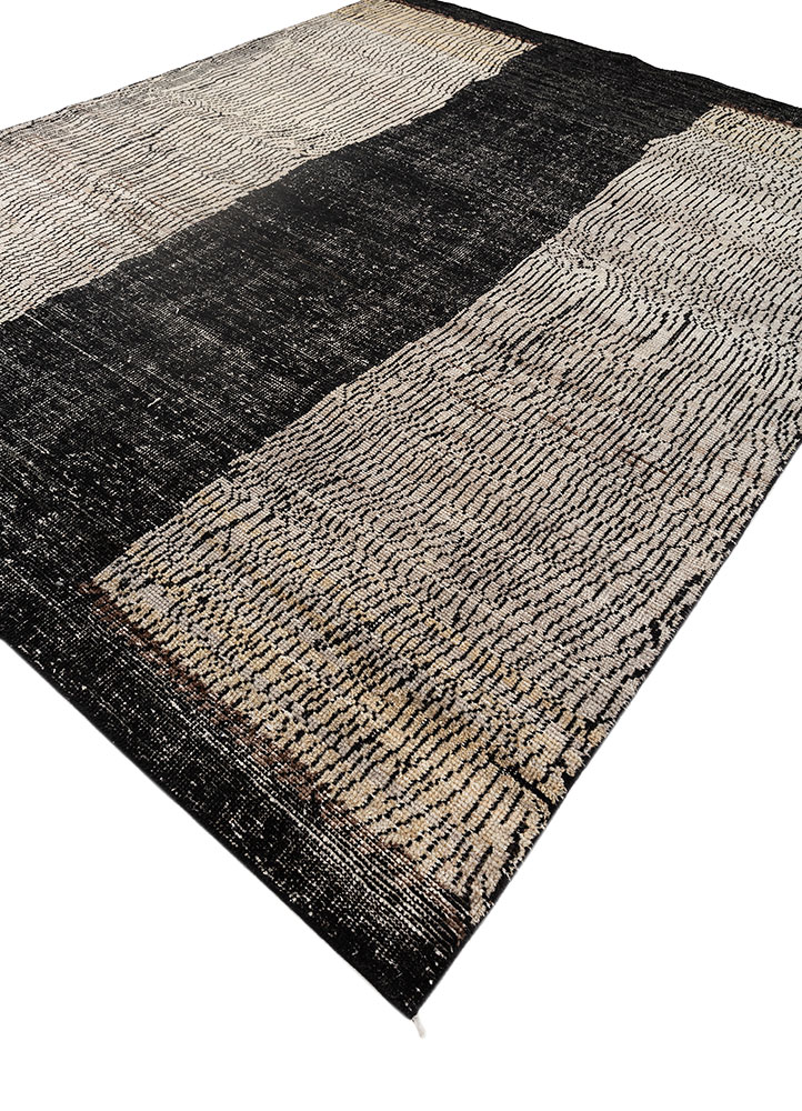 manifest grey and black afghan wool hand knotted Rug - FloorShot