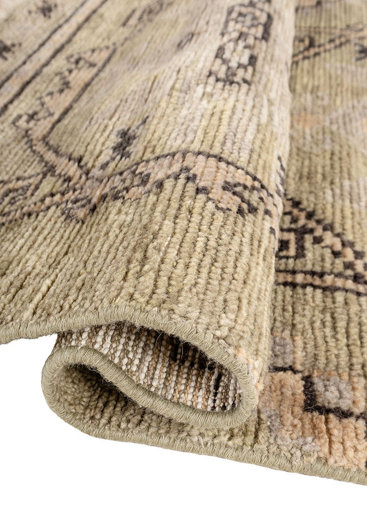 thyme green wool hand knotted Rug - FloorShot
