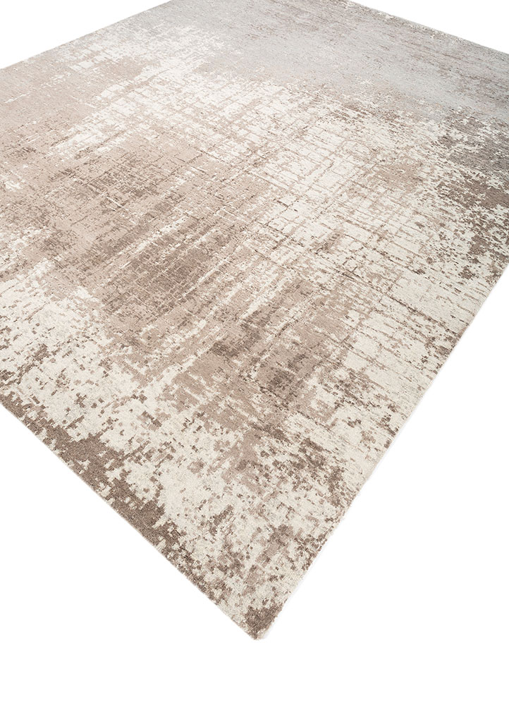 entropy ivory wool hand knotted Rug - FloorShot