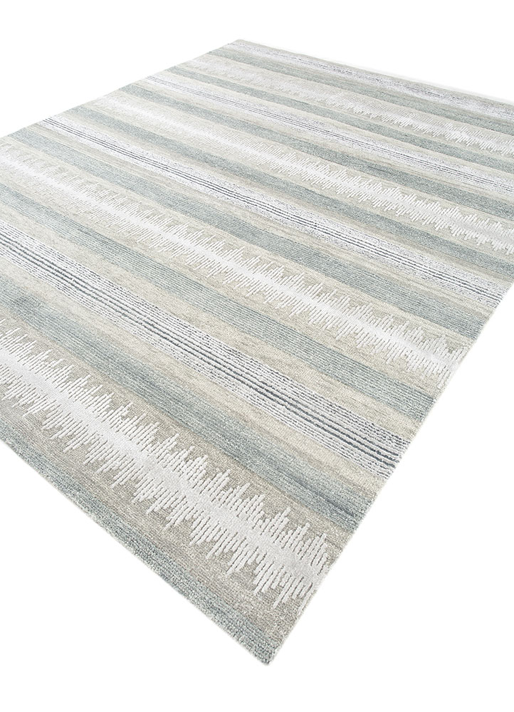 blythe blue wool hand knotted Rug - FloorShot