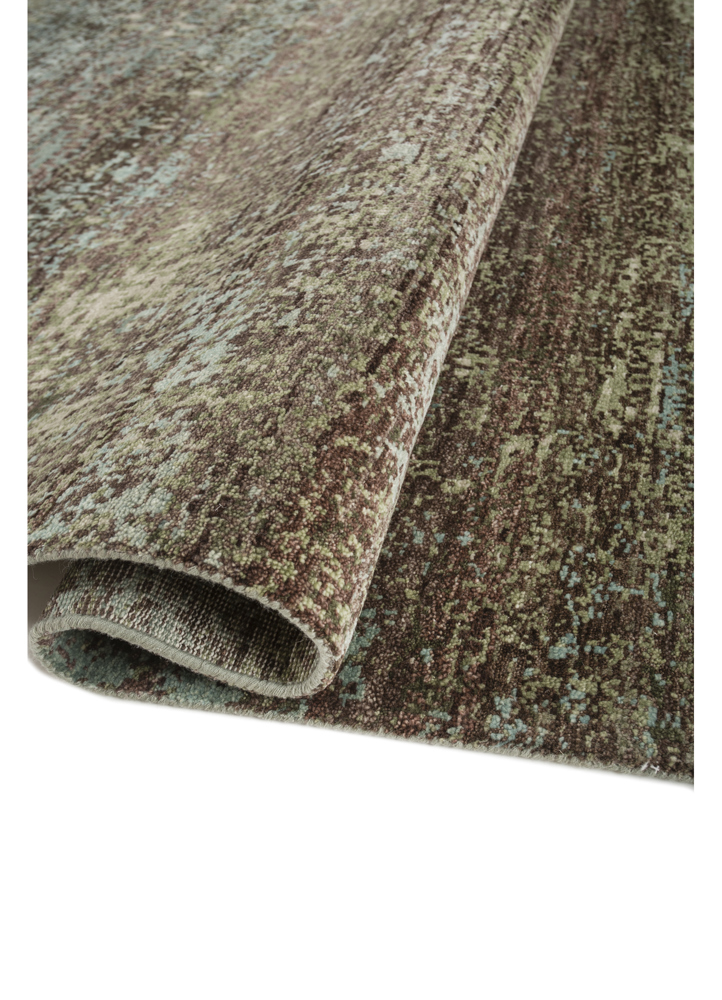 entropy ivory wool and silk hand knotted Rug - FloorShot