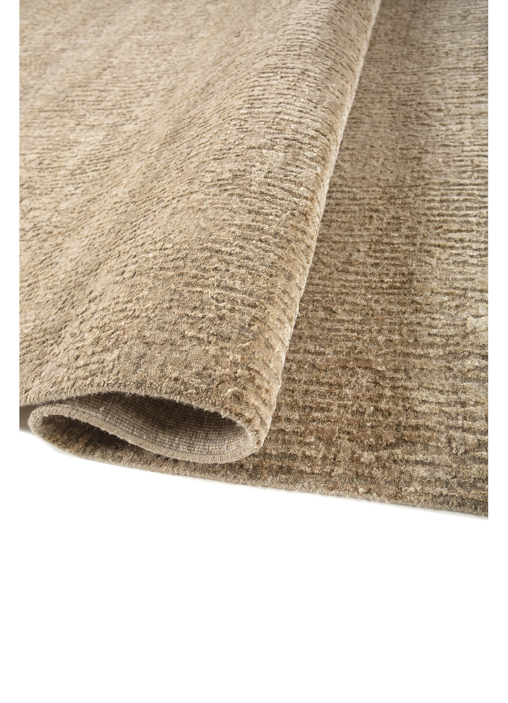 entropy gold wool and silk hand knotted Rug - FloorShot