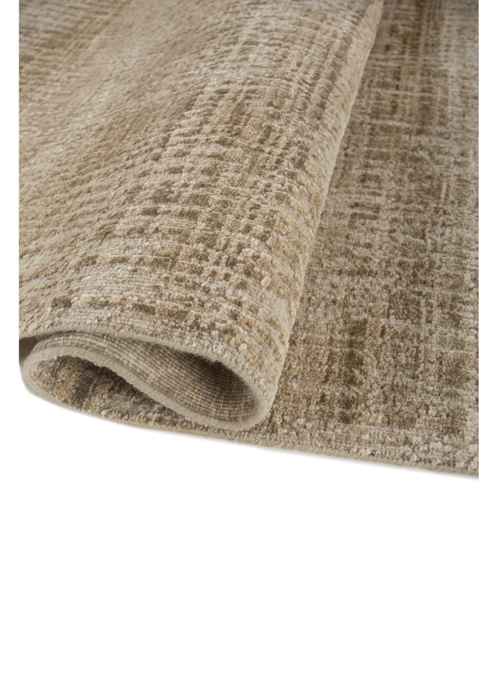 entropy beige and brown wool and silk hand knotted Rug - FloorShot