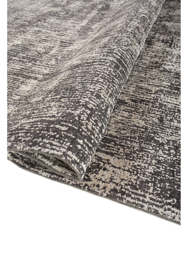 entropy ivory wool and silk hand knotted Rug - FloorShot