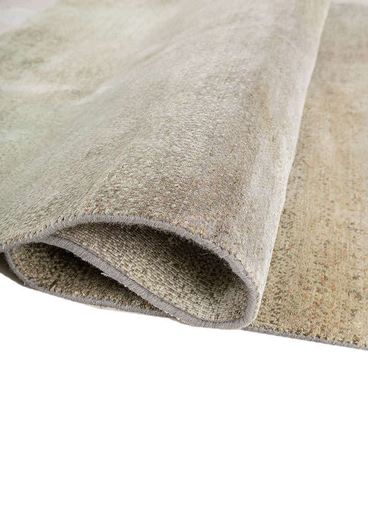 aprezo blue wool and silk hand knotted Rug - FloorShot