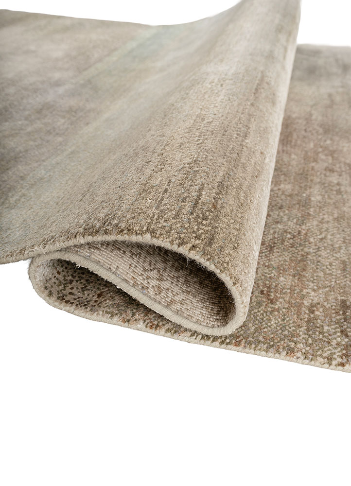 aprezo blue wool and silk hand knotted Rug - FloorShot