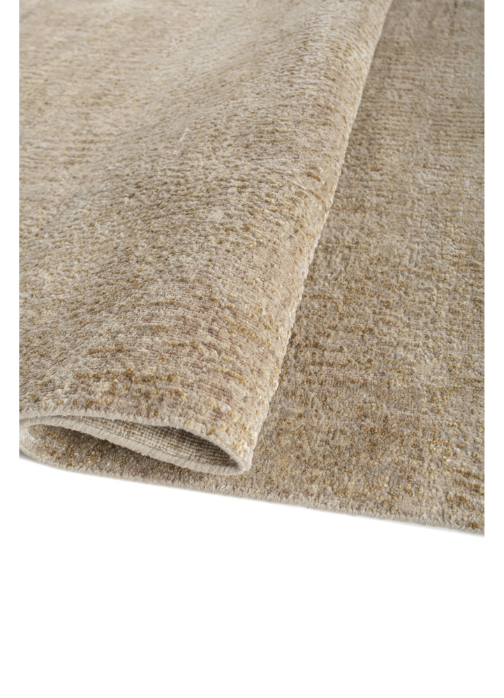 entropy beige and brown wool and silk hand knotted Rug - FloorShot