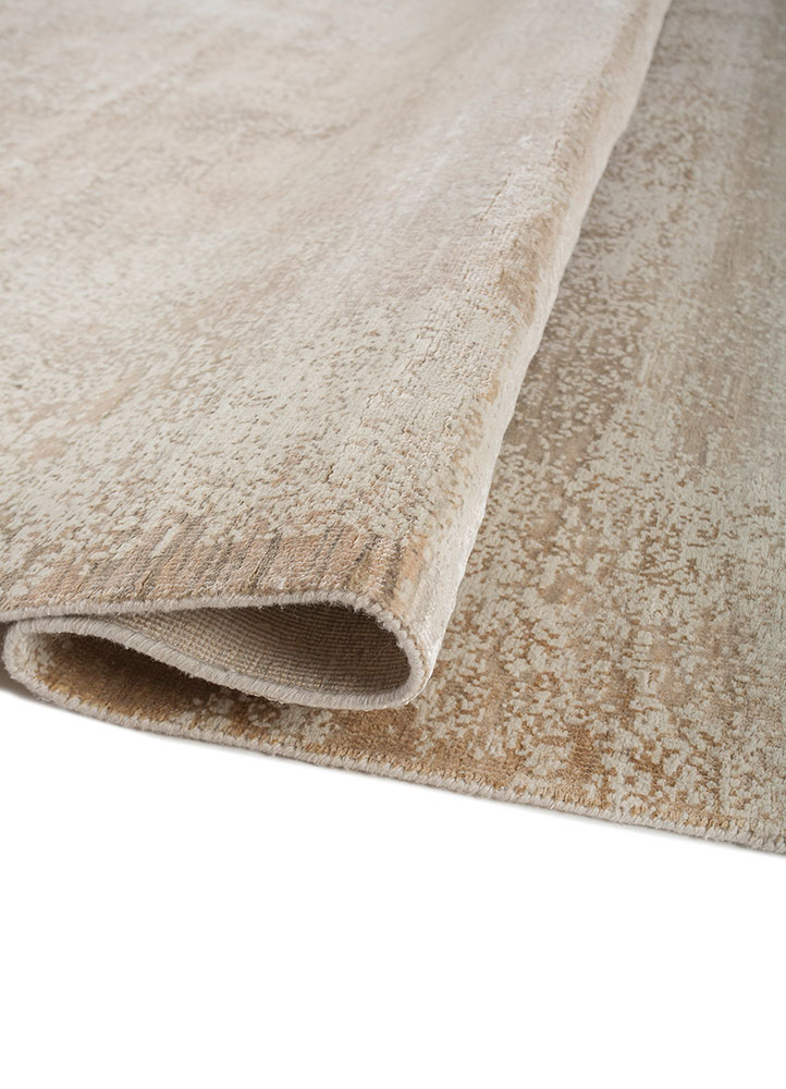 entropy beige and brown wool and silk hand knotted Rug - FloorShot